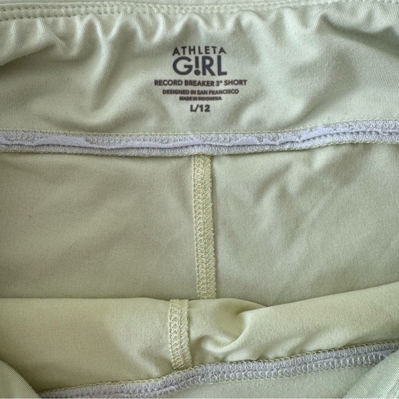 Athleta Girl Lime Yellow Shorts Size L/12 - Picture 4 of 4